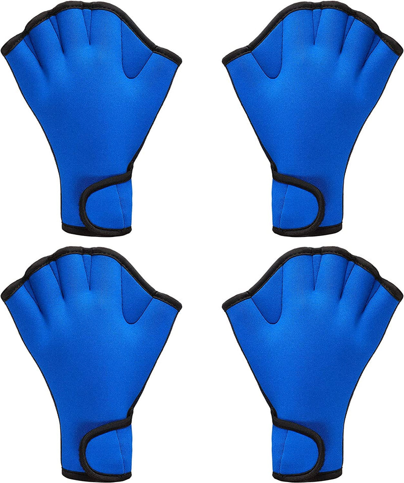 2 Pairs Swimming Gloves Aqua Fit Swim Training Gloves Neoprene Gloves Webbed Fitness Water Resistance Training Gloves for Swimming Diving with Wrist Strap Sporting Goods > Outdoor Recreation > Boating & Water Sports > Swimming > Swim Gloves Sumind Blue Large 