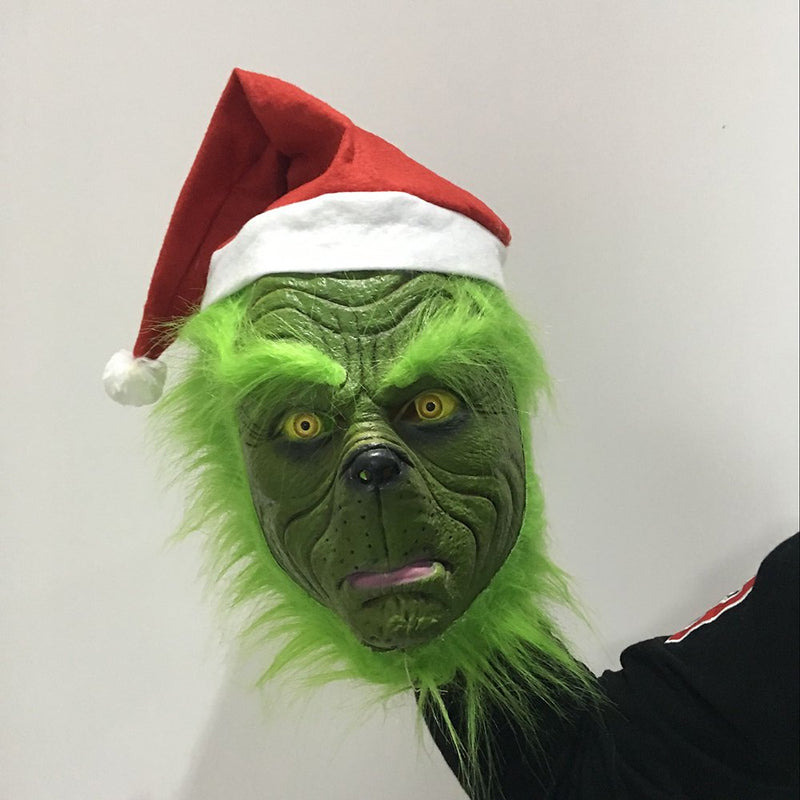 Grinch Stole Christmas Geek Latex Mask Cosplay Party Apparel & Accessories > Costumes & Accessories > Masks LXHUGHUI   
