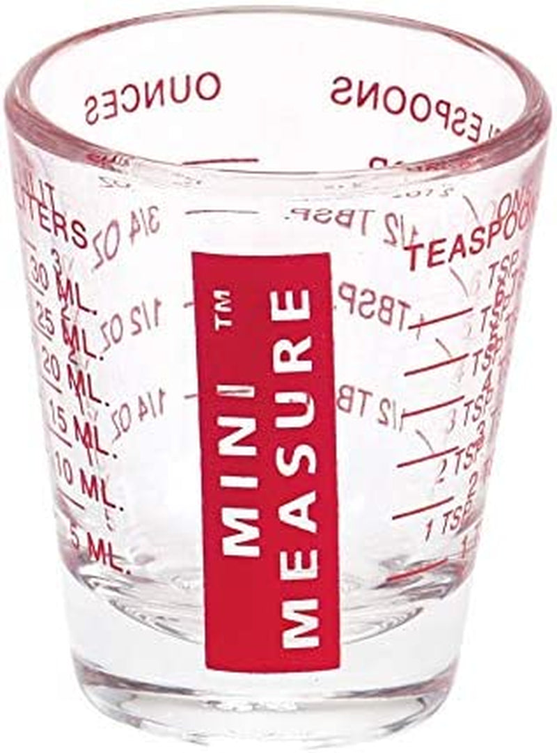 Kolder Mini Measure Heavy Glass, 20-Incremental Measurements Multi-Purpose Liquid and Dry Measuring Shot Glass, Red and Blue, Set of 2 Home & Garden > Kitchen & Dining > Barware Harold Import Company, Inc.   