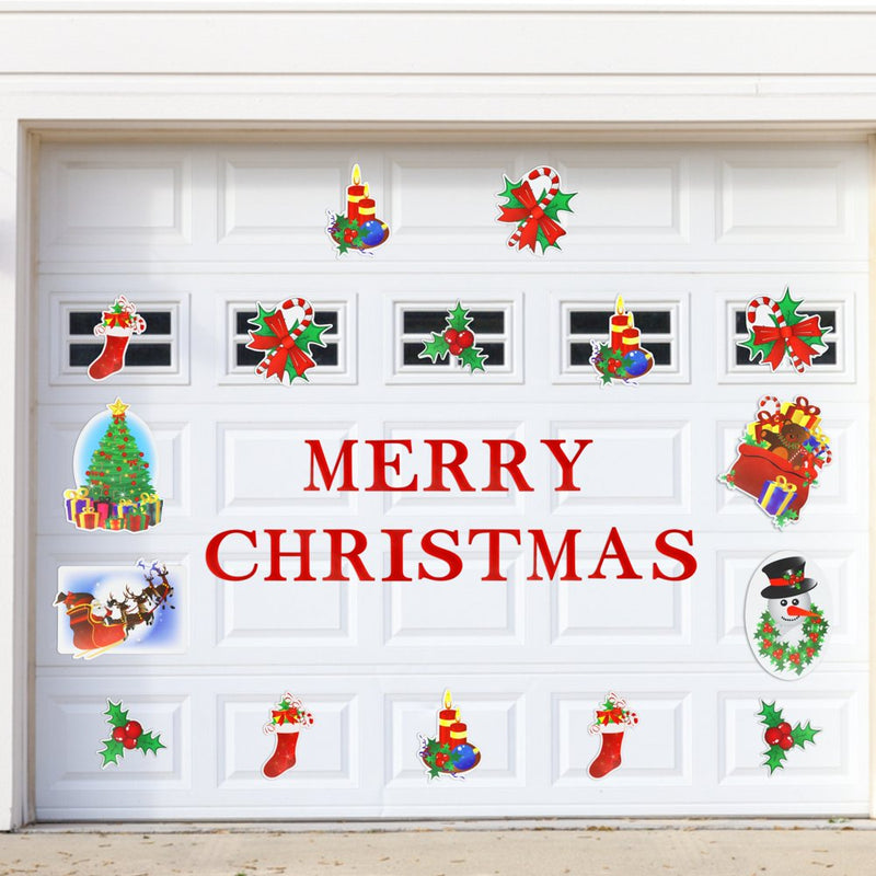 Merry Christmas Garage Door Magnets - 30Pcs All in One Christmas Garage Door Decorations Set - Weather Resistant - Garage Christmas Decorations for Santa Decor, Holiday and Christmas Home Decor  Tribello   