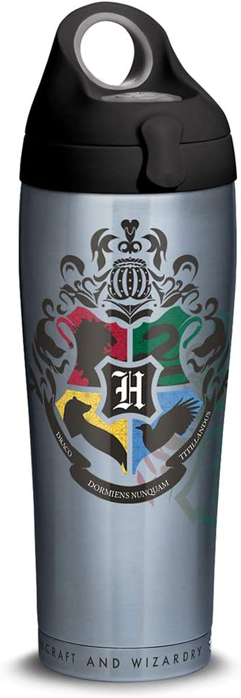Tervis Harry Potter-Hogwarts Alumni Stainless Steel Insulated Tumbler with Lid, 1 Count (Pack of 1), Silver Home & Garden > Kitchen & Dining > Tableware > Drinkware Tervis Silver Black with Gray Lid 24 oz Water Bottle - Stainless Steel