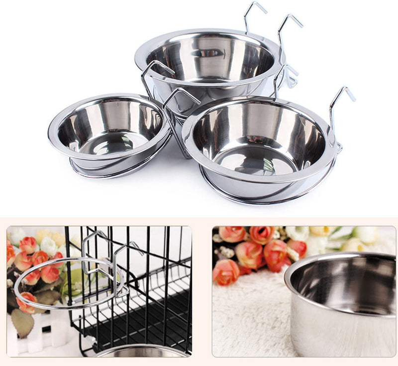 Stainless Steel Food Water Cup with Bolt Hooks for Pet Bird Crates Cages Coop Dog Cat Parrot Bird Rabbit Pet (Medium,138Cm) Animals & Pet Supplies > Pet Supplies > Bird Supplies > Bird Cage Accessories > Bird Cage Food & Water Dishes Peety   