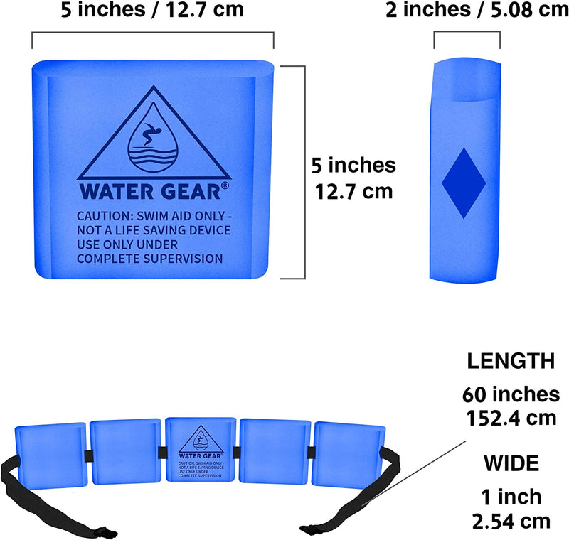 Water Gear Professional Swim Belt Foam Floats - Aquatic Exercise Belt with High Density Foam for Professional or Beginners- Low Impact Exercise Equipment - Easy and Safe Use