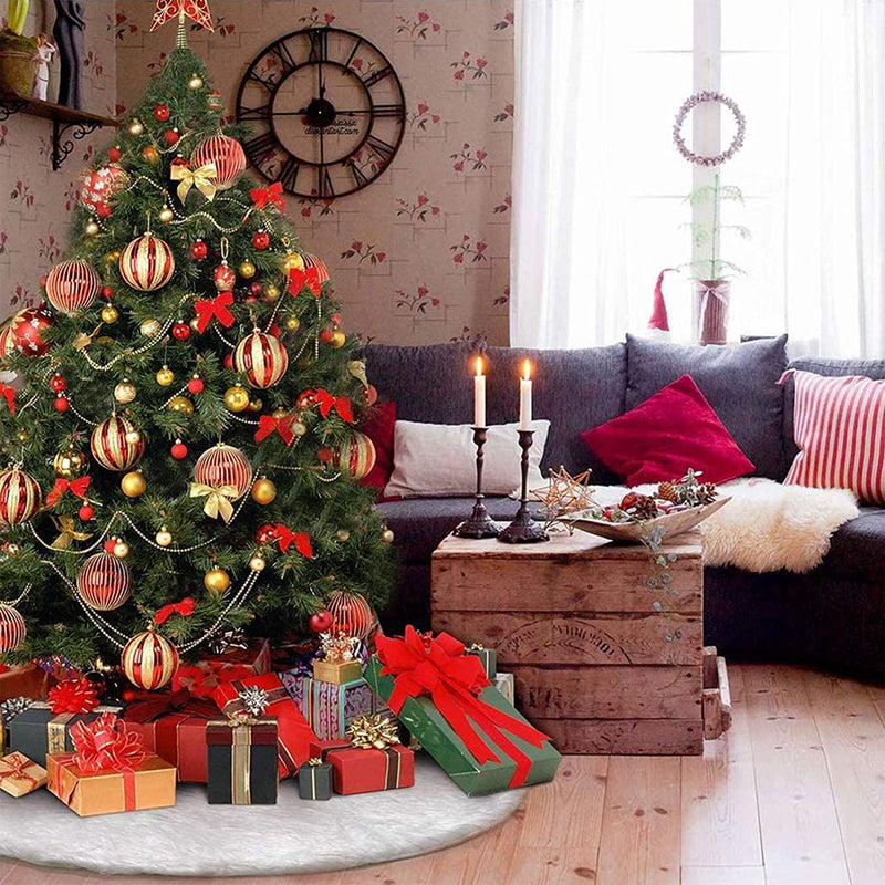 Christmas Tree Skirts White Plush Luxury Faux Fur Tree Skirt for Christmas Decoration New Year Party Holiday Decorations Pet Favors (31 Inch Dia) Home & Garden > Decor > Seasonal & Holiday Decorations > Christmas Tree Skirts Zeiger   