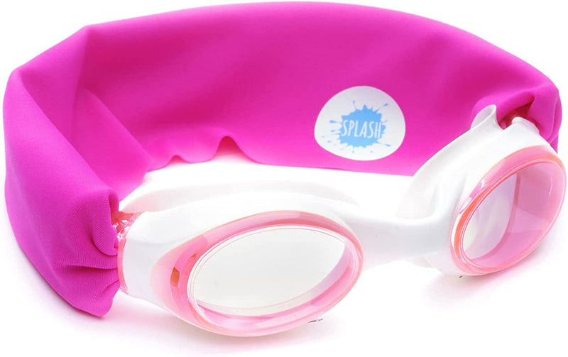 SPLASH SWIM GOGGLES with Fabric Strap - Solid Color Collection- Fun, Fashionable, Comfortable - Adult & Kids Swim Goggles Sporting Goods > Outdoor Recreation > Boating & Water Sports > Swimming > Swim Goggles & Masks Splash Place Pink  