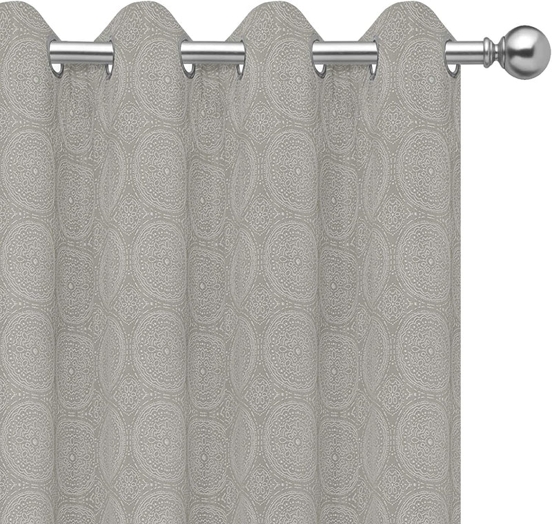 Purefit Jacquard Blackout Curtains for Bedroom & Living Room, Cold/Heat/Sun Blocking Noise Reduction Thermal Insulated Lined Window Drapes, Wine, 52 X 63 Inch Long, Set of 2 Grommet Curtain Panels Home & Garden > Decor > Window Treatments > Curtains & Drapes PureFit Grey 52x63 IN 
