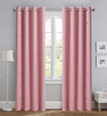 Girl Curtains for Bedroom Pink with Gold Stars Blackout Window Drapes for Nursery Heavy and Soft Energy Efficient Grommet Top 52 Inch Wide by 84 Inch Long Set of 2