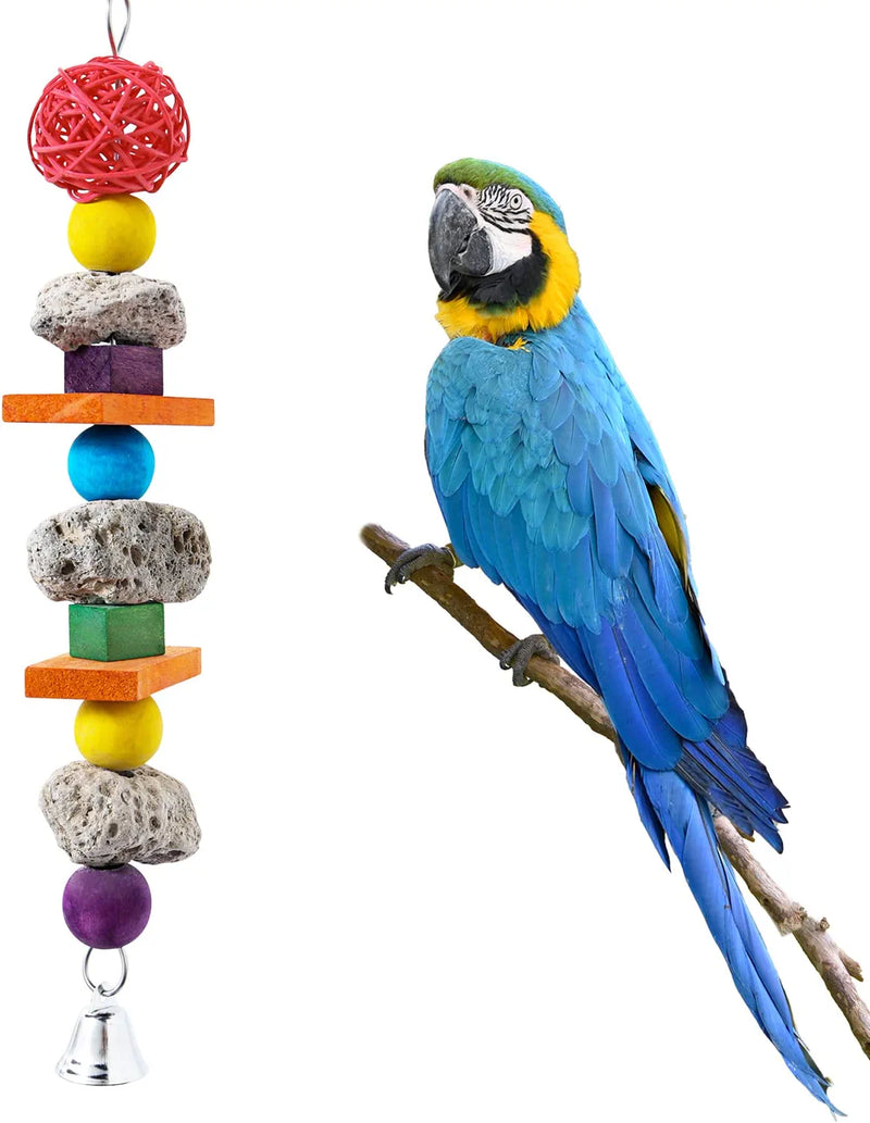 GATMAHE Chewing Toys for Large Bird African Greys Parrots Doves Macaws Cockatoo, Finches Wooden Block Toys for Climbing, Chewing, Unraveling and Preening Animals & Pet Supplies > Pet Supplies > Bird Supplies > Bird Toys GATMAHE XS(11.65"x4.53")  