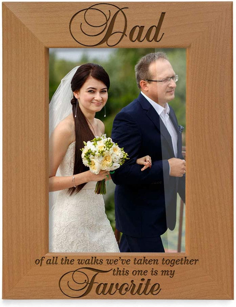 KATE POSH Dad of All the Walks We'Ve Taken Together This One Is My Favorite. Engraved Natural Wood Picture Frame, Father of the Bride Wedding Gifts, Thank You Dad, Best Dad Ever (4X6-Vertical) Home & Garden > Decor > Picture Frames KATE POSH 4x6-Vertical - Dad  