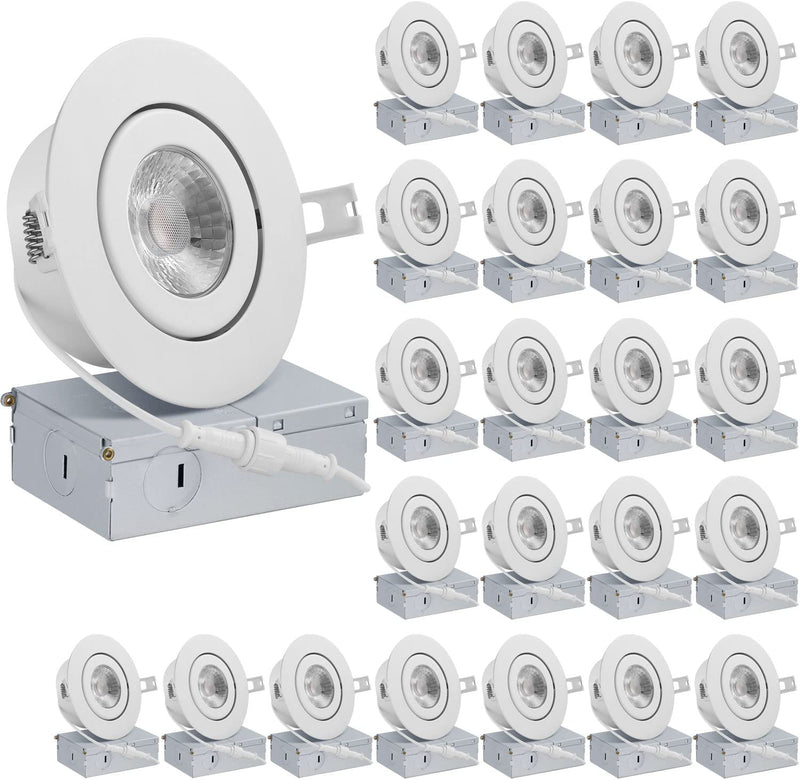 QPLUS 4 Inch 5000K 24 Pack Airtight Eyeball Gimbal LED Recessed Lighting with Junction Box/Canless Downlight/Pot Light, 10 Watts, 750Lm, Dimmable, Energy Star and Cetlus Listed Home & Garden > Lighting > Flood & Spot Lights QPLUS 5000K 24 PACK 