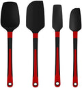 TEEVEA Silicone Spatula Set Rubber Jar Spoon Spatula Kitchen Utensils Non-Stick Heat Resistant for Scraping Cooking Baking Mixing Tools 4 Pack Home & Garden > Kitchen & Dining > Kitchen Tools & Utensils TEEVEA 4Pack Red Black K2  