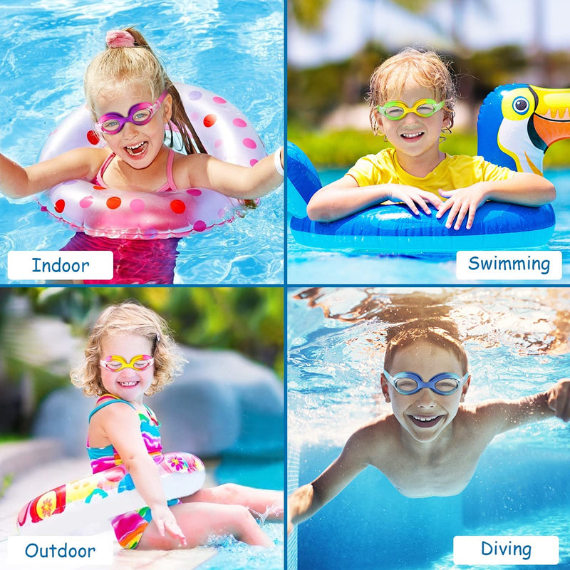 COOLOO Kids Goggles for Swimming for Age 3-15, 2 Pack Kids Swim Goggles with Nose Cover, No Leaking, Anti-Fog, Waterproof Sporting Goods > Outdoor Recreation > Boating & Water Sports > Swimming > Swim Goggles & Masks COOLOO   
