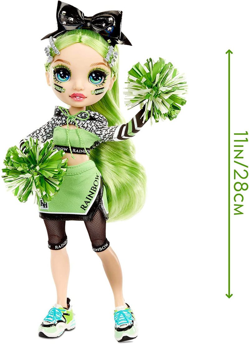 Rainbow High Cheer Jade Hunter – Green Cheerleader Fashion Doll with 2 Pom Poms and Doll Accessories, Great Gift for Kids 6-12 Years Old Sporting Goods > Outdoor Recreation > Winter Sports & Activities Rainbow High   
