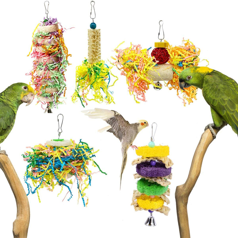 5Pcs Bird Shredding Toys for Parakeet Cockatiel Conure Bird Parrot Loofah Toys Parakeet Chewing Toys Parrot Shredder Toys Bird Foraging Toys Bird Cage Accessories for Small Medium Parrots Animals & Pet Supplies > Pet Supplies > Bird Supplies > Bird Toys Vehomy   