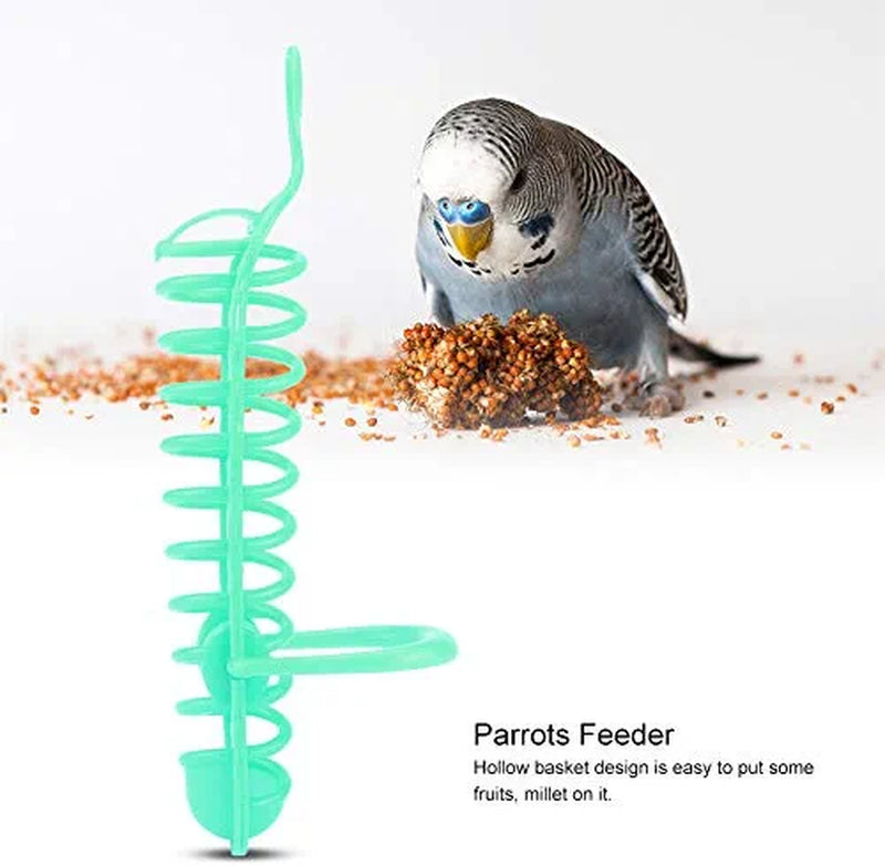 Hffheer Parrots Food Basket, Birds Feeding Perch Stand Fruit Vegetable Millet Container Birds Feeders Plastic Parrot Bird Cage Hanging Foraging Toys(Green) Animals & Pet Supplies > Pet Supplies > Bird Supplies > Bird Cage Accessories > Bird Cage Food & Water Dishes Hffheer   