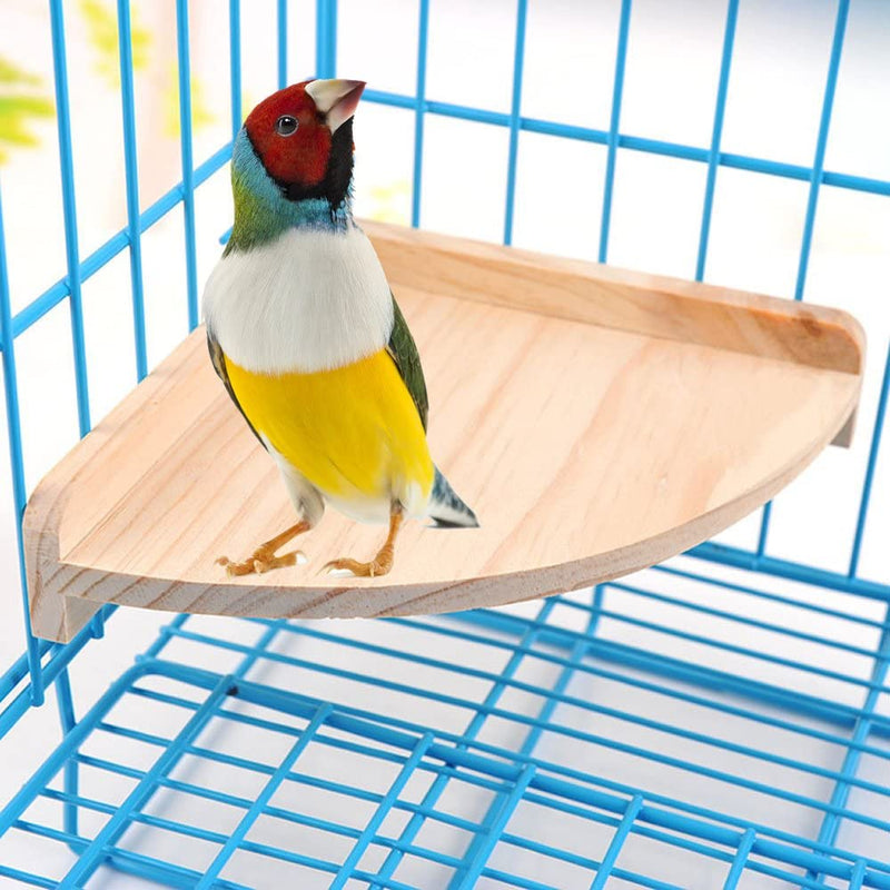 Bird Perch Platform Stand Wood for Small Animals Parrot Parakeet Conure Cockatiel Budgie Canaries Gerbil Rat Mouse Chinchilla Hamster Cage Exercise Toys Animals & Pet Supplies > Pet Supplies > Bird Supplies Mrli Pet 17x17 cm  