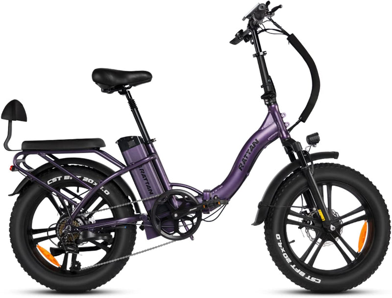 Rattan 750W Electric Bike for Adults Electric Folding Bikes 20''X4.0 Fat Tire Bikes 13AH Removable Lithium-Ion Battery E-Bikes 7 Speed Shifter Electric Bicycle Step through Ebikes Sporting Goods > Outdoor Recreation > Cycling > Bicycles Guangzhou gedesheng Electric bike Co., Ltd LF-PURPLE  