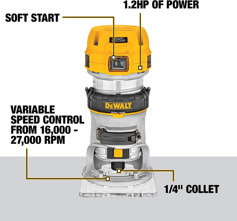 DEWALT Router Fixed/Plunge Base Kit, Variable Speed, 1.25-HP Max Torque (DWP611PK) Sporting Goods > Outdoor Recreation > Fishing > Fishing Rods DEWALT   