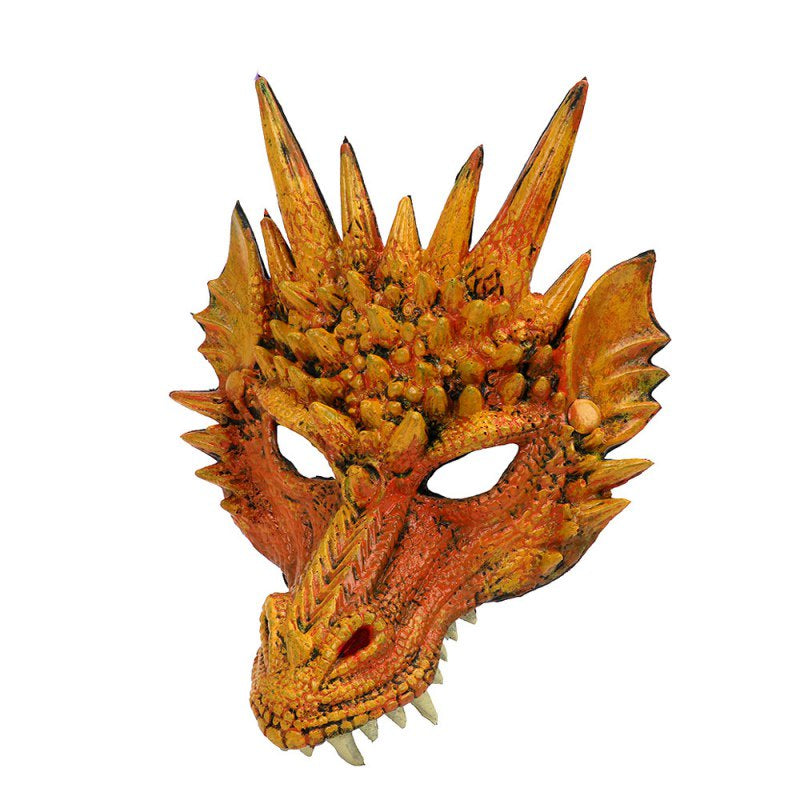 Halloween 3D Dragon Mask Costume Face Mask for Kids Teens Party Dress Up Apparel & Accessories > Costumes & Accessories > Masks EFINNY Yellow  