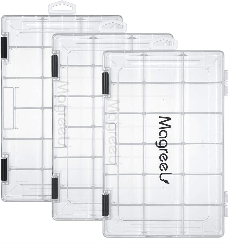 Fishing Tackle Boxes, Transparent Fish Tackle Storage with Adjustable Dividers, Plastic Box Organizer 3600/3700 Tackle Trays, 3 Packs / 4 Packs Sporting Goods > Outdoor Recreation > Fishing > Fishing Tackle Magreel 3pcs 3600(Tray Size:10.8"x7.09"x1.65")  