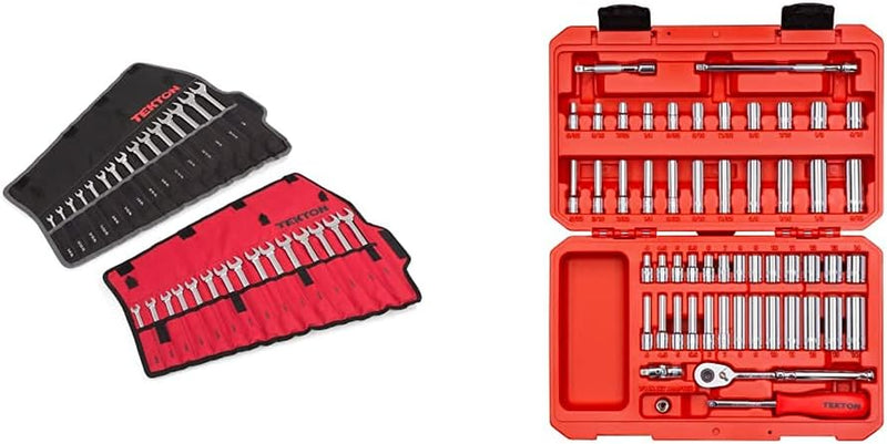 TEKTON Combination Wrench Set, 15-Piece (8-22 Mm) - Pouch | WRN03393 Sporting Goods > Outdoor Recreation > Fishing > Fishing Rods TEKTON Pouch Wrench Set + Ratchet Set, 55-Piece 30-Piece (1/4-1 in., 8-22 mm)