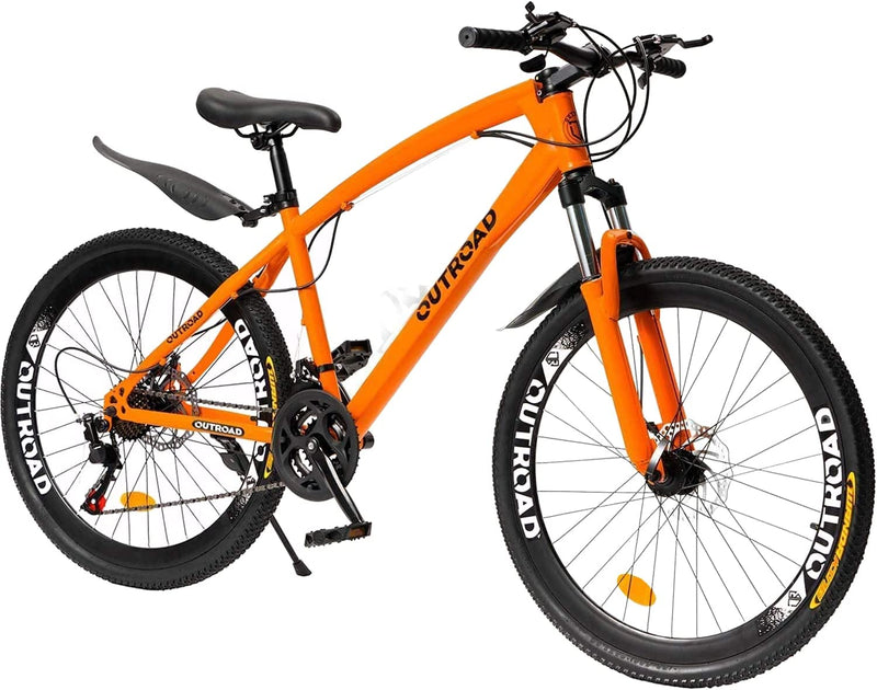 Max4Out Mountain Bike 20/26/27.5 Inch Wheel 7/21 Speed Mountain Bicycle for Men and Women, High Carbon Steel Frame Road Bike with Daul Disc Brakes Sporting Goods > Outdoor Recreation > Cycling > Bicycles Max4out NT-Orange  