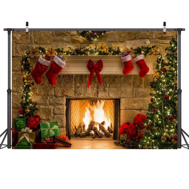 7X5Ft/10X6.6Ft Soft Durable Fabric Christmas Fireplace Theme Backdrop for Photography Tree Sock Gift Decorations for Xmas Party Supplies Photo Background Pictures Banner Studio Decor Booth Props Home & Garden > Decor > Seasonal & Holiday Decorations& Garden > Decor > Seasonal & Holiday Decorations Cabina Home   