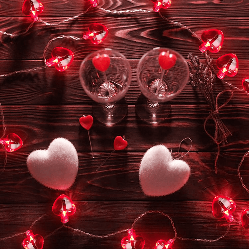8.2FT Valentine'S Day String Light Heart Shaped Party Valentine'S Decorations Battery Operated for Mother'S Wedding Anniversary , Birthday, Holidays and Valentines Day Party Favors Supplie Decor