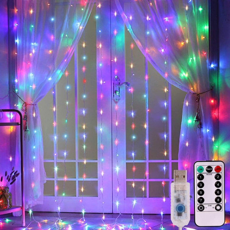 8 Colors Changing Curtain Lights, 2-Pack Each 9.8 X 9.8 Feet Lighted, 8 Modes with Remote, Backdrop Wall Window Hanging Fairy String Lights for Bedroom Christmas Valentine’S Day Decor Home & Garden > Decor > Seasonal & Holiday Decorations Best Lights21122854 9.9ft x 9.9ft(1 Pack) Multicolor 