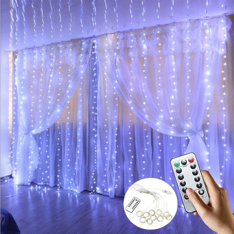 8 Colors Changing Curtain Lights, 2-Pack Each 9.8 X 9.8 Feet Lighted, 8 Modes with Remote, Backdrop Wall Window Hanging Fairy String Lights for Bedroom Christmas Valentine’S Day Decor Home & Garden > Decor > Seasonal & Holiday Decorations Best Lights21122854 9.9ft x 3.3ft(1 Pack) White 