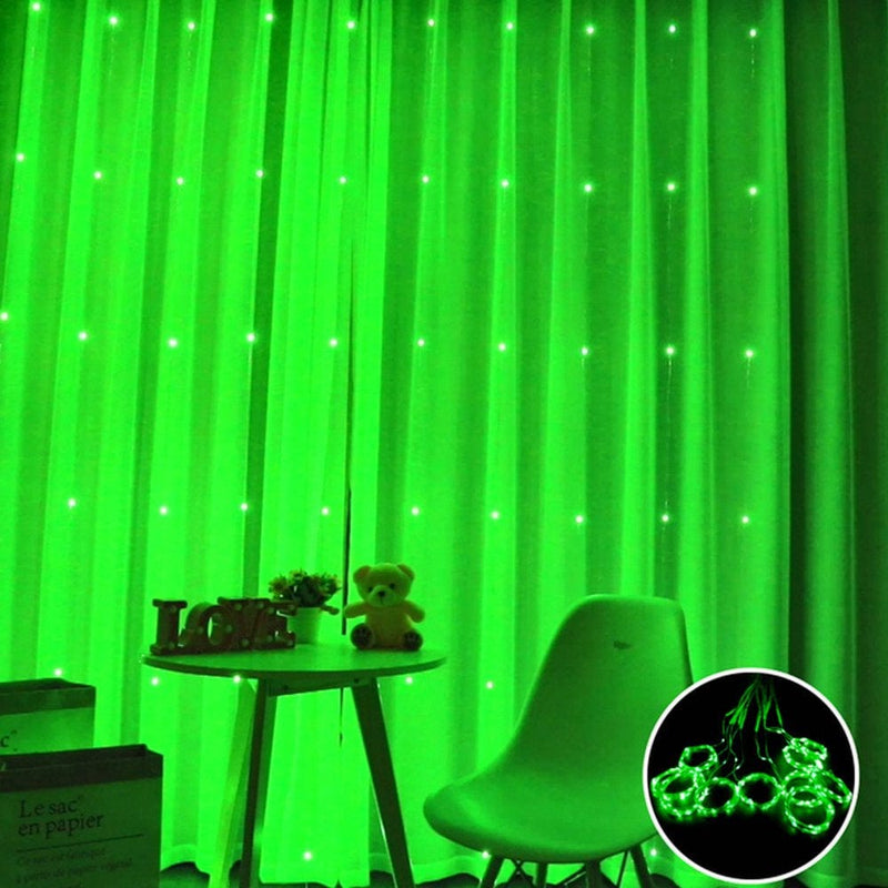 8 Colors Changing Curtain Lights, 2-Pack Each 9.8 X 9.8 Feet Lighted, 8 Modes with Remote, Backdrop Wall Window Hanging Fairy String Lights for Bedroom Christmas Valentine’S Day Decor Home & Garden > Decor > Seasonal & Holiday Decorations Best Lights21122854 9.9ft x 9.9ft(1 Pack) Green 