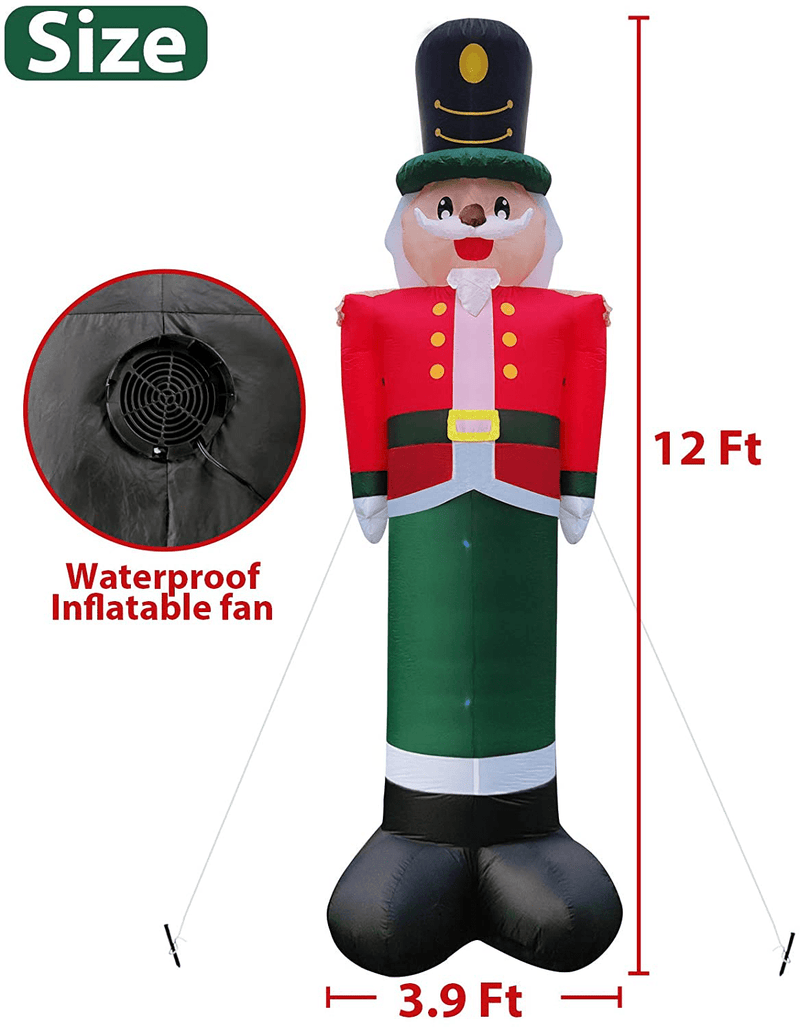 8 Foot Nutcracker Christmas Inflatable LED Light Up Decor Outdoor Holiday Decoration Blow Up Soldier Model Scene for Garden Indoor Porch Lighted Christmas Party Home & Garden > Decor > Seasonal & Holiday Decorations& Garden > Decor > Seasonal & Holiday Decorations Camlinbo   