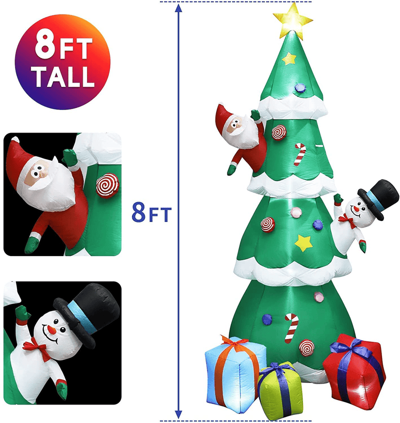 8 FT Christmas Inflatable Tree Christmas Decoration with LED Lights, Blow Up Inflatable Tree Yard Decorations with 3 Gift Boxes for Xmas Party Indoor, Outdoor, Garden Decor Home & Garden > Decor > Seasonal & Holiday Decorations& Garden > Decor > Seasonal & Holiday Decorations WDERNI   