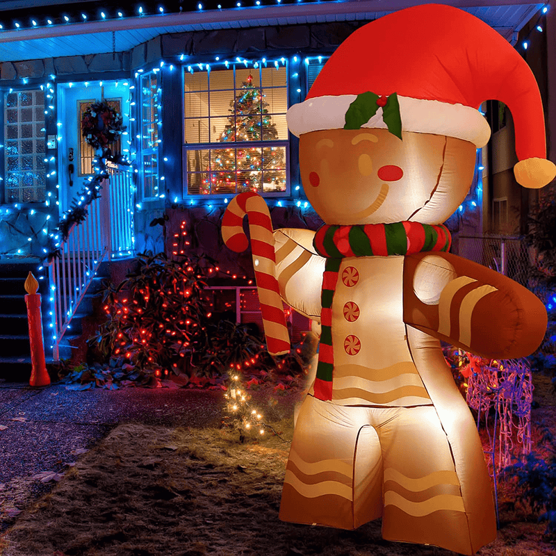 8 FT Christmas Inflatables Decoration Gingerbread Man with Built-in LEDs Blow Up Inflatables for Xmas Party Indoor Outdoor Yard Garden Lawn Décor Home & Garden > Decor > Seasonal & Holiday Decorations& Garden > Decor > Seasonal & Holiday Decorations Double Couple   