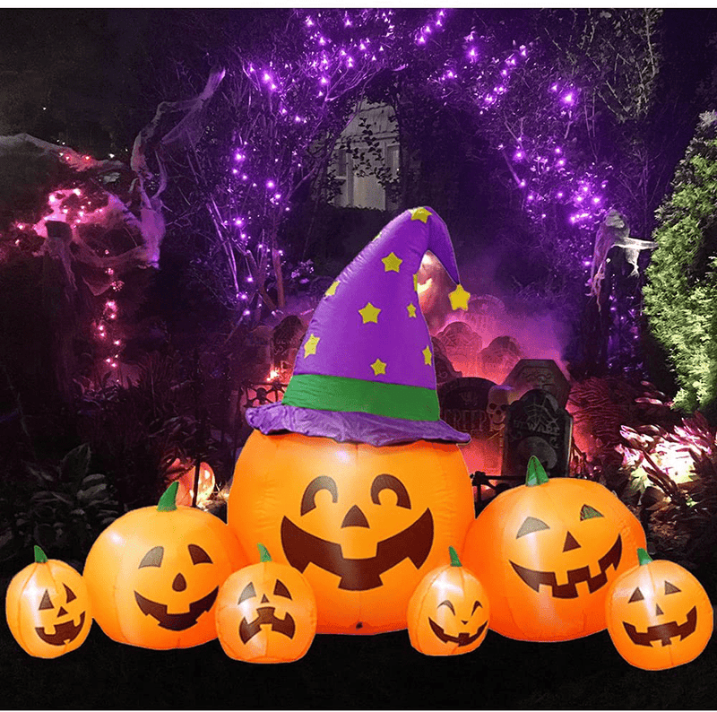 8 Ft Halloween Outdoor Inflatable Decorations - Pumpkin Halloween Blow up Yard Decor Built in LED Lights Blower Decorations for Indoor Outdoor Home Party Lawn Garden Yard