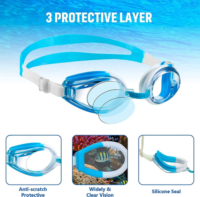 8 Pcs Swim Goggles, Adjustable Silicone Swimming Goggles Crystal Clear Swim Glasses for Children and Teens Sporting Goods > Outdoor Recreation > Boating & Water Sports > Swimming > Swim Goggles & Masks Frienda   