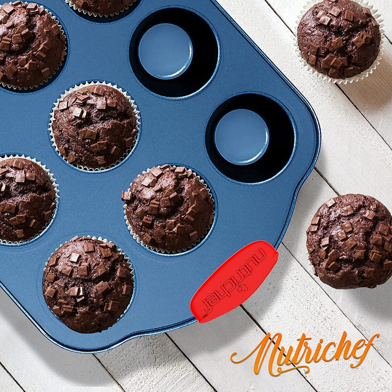 8-Piece Nonstick Bakeware Set - PFOA, PFOS, Ptfe-Free Carbon Steel Baking Trays W/ Heatsafe Silicone Handles, Oven Safe up to 450°F, Pizza Loaf Muffin Round/Square Pans, Cookie Sheet Home & Garden > Kitchen & Dining > Cookware & Bakeware NutriChef   