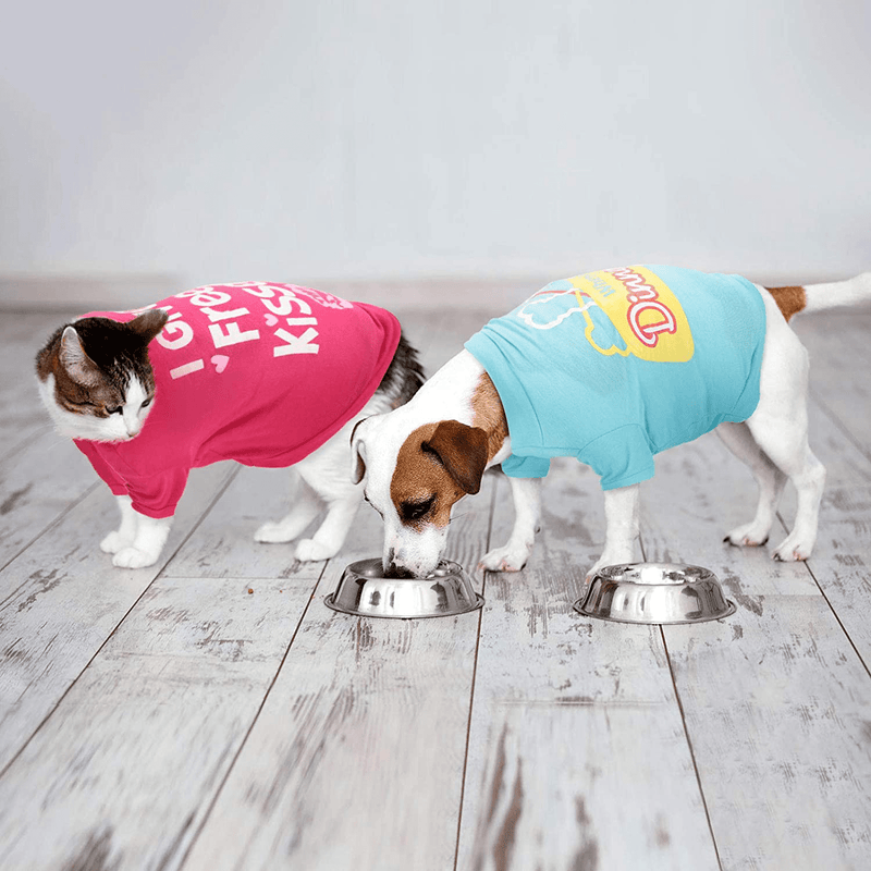 8 Pieces Printed Puppy Dog Shirts Breathable Dog Apparel Soft Puppy Sweatshirt Pet Daily Shirt Colorful Pet Clothing for Dogs and Cats Animals & Pet Supplies > Pet Supplies > Dog Supplies > Dog Apparel Syhood   