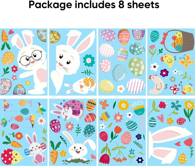 8 Sheets Easter Window Clings, Easter Window Stickers Decorations Spring Window Clings Decal Home & Garden > Decor > Seasonal & Holiday Decorations Hidreams   