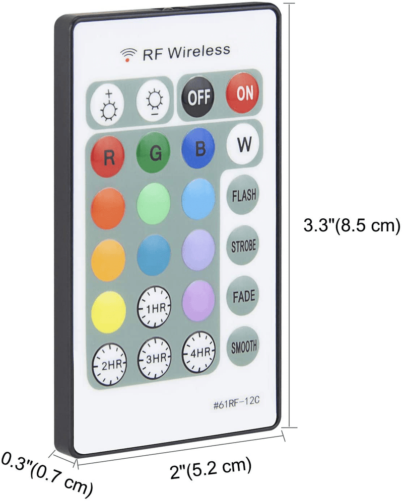 80 Feet Radio Frequency Remote Control with Timer, Through Wall Function, 12 Color Change, 4 Modes & Dimmable for LUXSWAY RF Products Home & Garden > Lighting Accessories > Lighting Timers LUXSWAY   