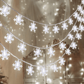 80 LED Christmas Snowflake String Lights Hanging Decorations - Winter Wonderland Lighted Decor for Holiday Xmas Indoor Outdoor Party Supplies (32.8ft ,Batteries Not Included) Home & Garden > Decor > Seasonal & Holiday Decorations& Garden > Decor > Seasonal & Holiday Decorations KOL DEALS White  