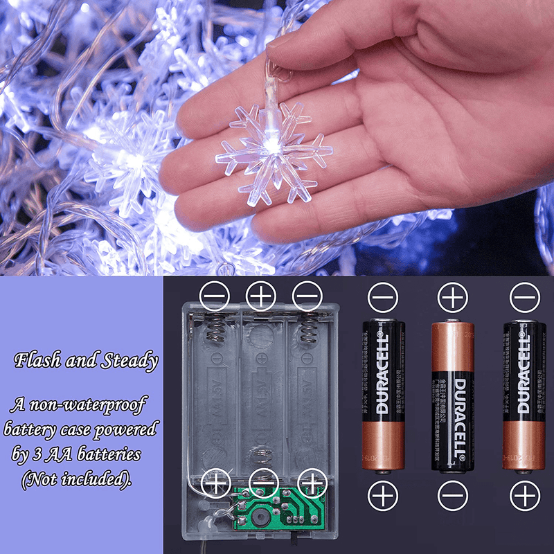 80 LED Christmas Snowflake String Lights Hanging Decorations - Winter Wonderland Lighted Decor for Holiday Xmas Indoor Outdoor Party Supplies (32.8ft ,Batteries Not Included) Home & Garden > Decor > Seasonal & Holiday Decorations& Garden > Decor > Seasonal & Holiday Decorations KOL DEALS   