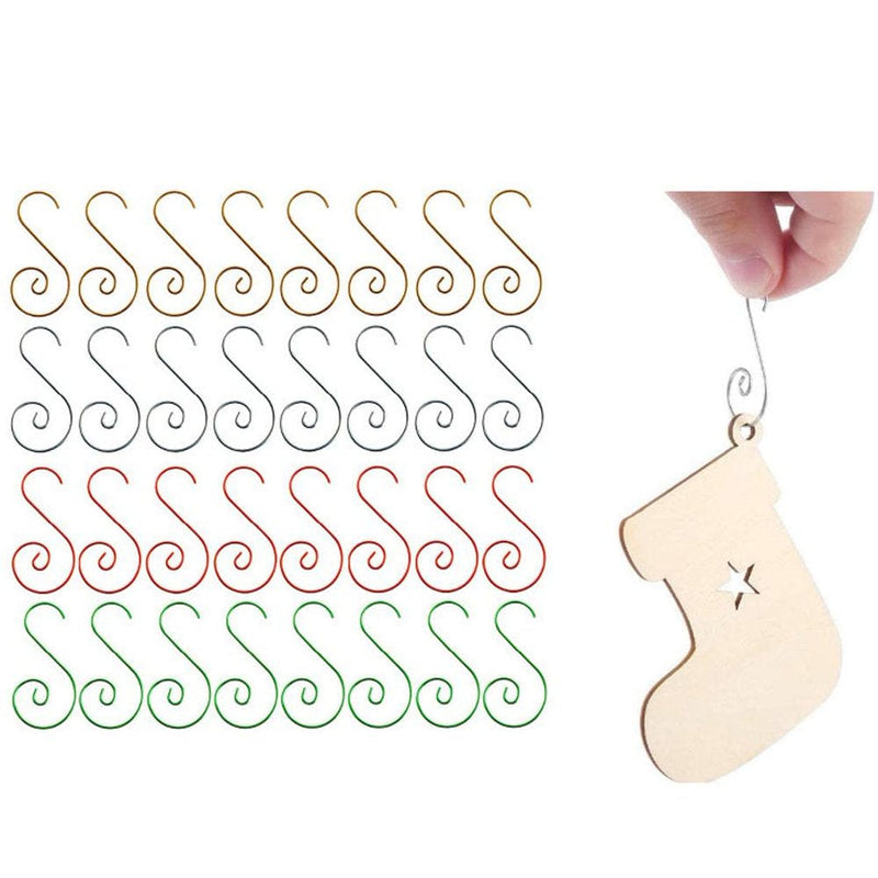 80 Pcs Christmas Tree Hooks, Ornament S-Shaped Hooks, Christmas Bauble Metal Hooks for Hanging Christmas Tree Decoration Supplies Accessories Party Decor Home Home & Garden > Decor > Seasonal & Holiday Decorations& Garden > Decor > Seasonal & Holiday Decorations Boulevard F Inc Gold, green, silver, red, 20 per pack  