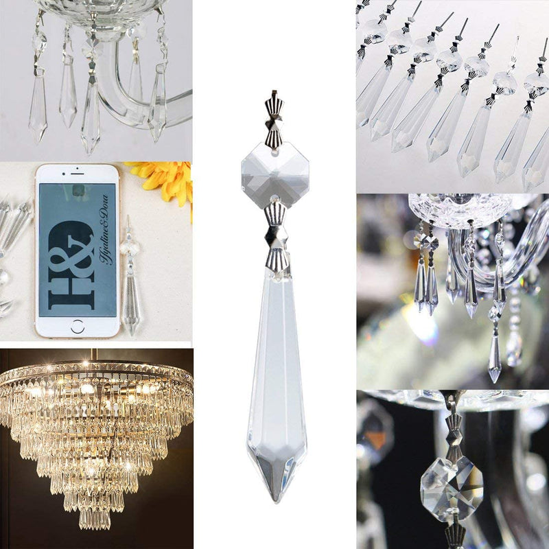 H&D HYALINE & DORA 20PCS 55Mm Clear Chandelier Icicle Crystal Prisms Lamp Decoration Home & Garden > Lighting > Lighting Fixtures > Chandeliers H&D Crystal Manufacture CO.,LTD   