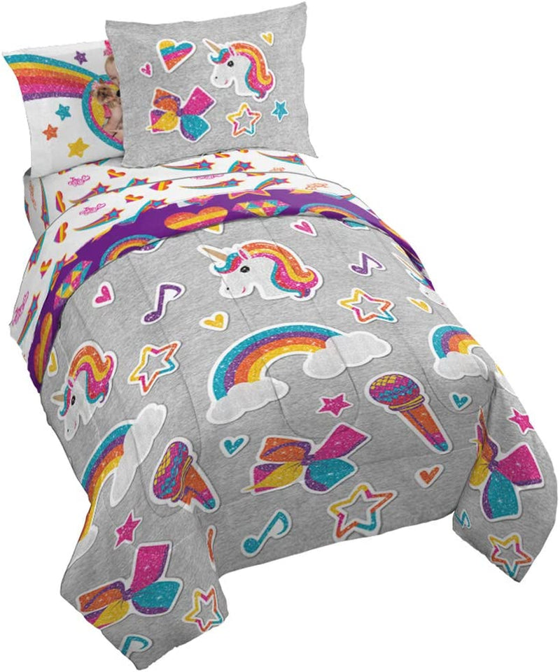 Jay Franco Nickelodeon Jojo Siwa Rainbow Sparkle 7 Piece Queen Bed Set - Includes Reversible Comforter & Sheet Set Bedding - Super Soft Fade Resistant Microfiber (Official Nickelodeon Product) Home & Garden > Linens & Bedding > Bedding Jay Franco Gray - Jojo Siwa Full 