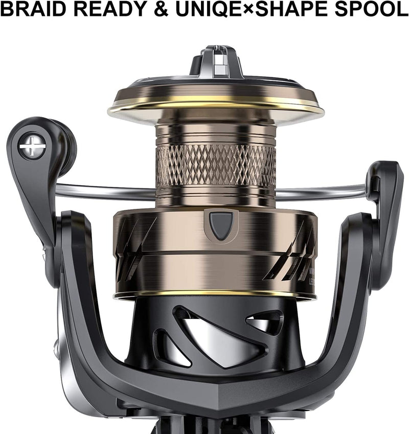 OIIAEE Spinning Reel,10+1 Stainless BB Fishing Reel,Ultra Smooth Powerful, Lightweight Graphite Frame, CNC Aluminum Spool for Saltwater Freshwater