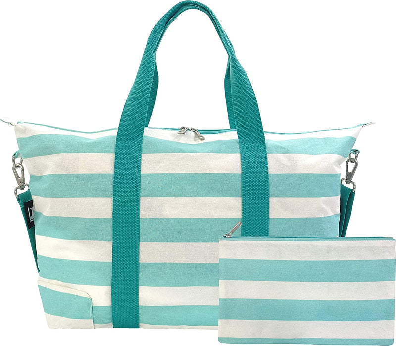 Hibala Canvas Beach Bag Travel Bag,Weekender Carry on for Women,Sports Gym Bag,Workout Duffel Bag,Overnight Shoulder Bag