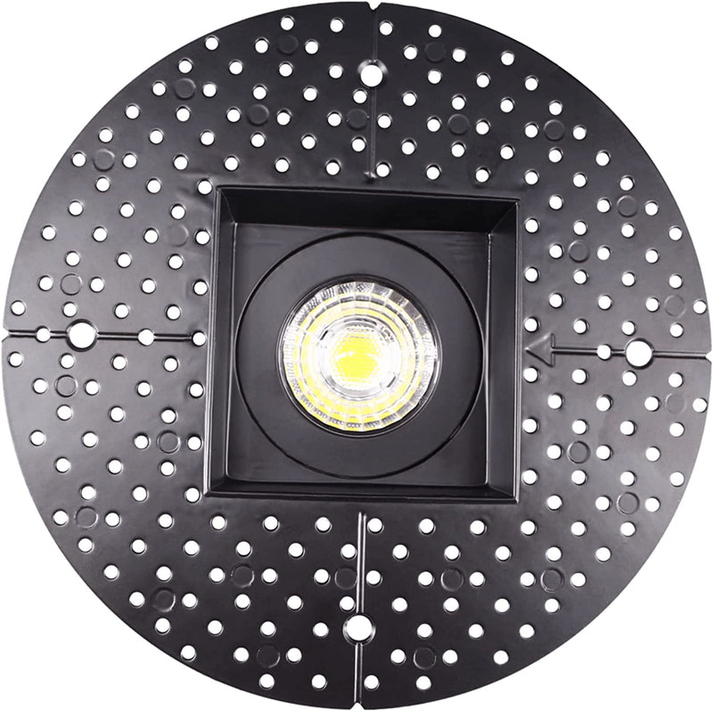 Perlglow 2 Inch Trimless round White Downlight Luminaire, LED Recessed Light Fixtures Ceiling Lights, Dimmable 8W=65W, 600 Lumens, CRI 90+, IC Rated, 5CCT Selectable 2700K|3000K|3500K|4100K|5000K Home & Garden > Lighting > Flood & Spot Lights Perlglow Square Black 3.5 inch 