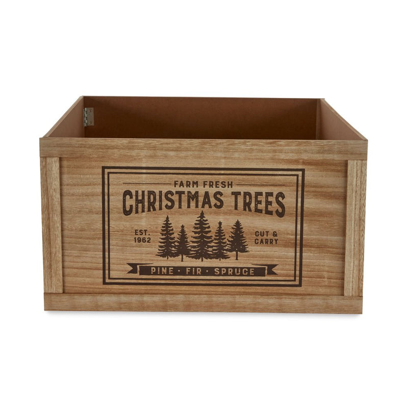 Holiday Time White Merry Christmas Tree Crate, 11" X 20" Home & Garden > Decor > Seasonal & Holiday Decorations > Christmas Tree Skirts Dyno Seasonal Solutions, LLC Natural Wood  