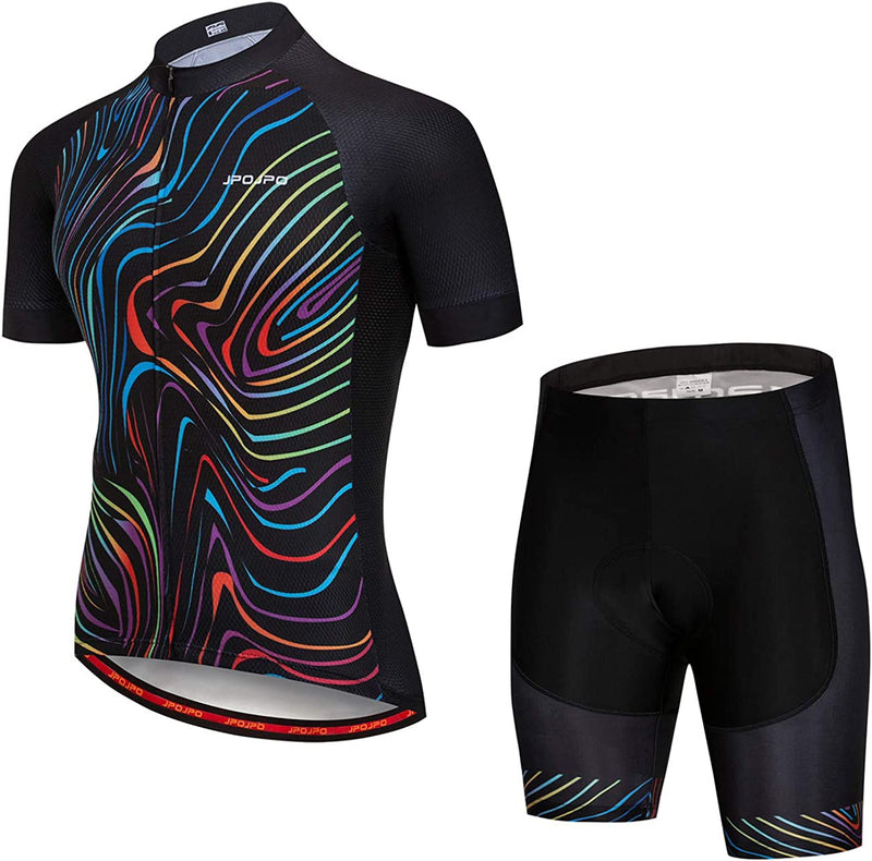 Hotlion Men'S Cycling Jersey Set Bib Shorts Summer Cycling Clothing Suit Pro Team Bike Clothes Sporting Goods > Outdoor Recreation > Cycling > Cycling Apparel & Accessories Hotlion Jp1001 Chest For 39.4"-41.7"=Tag L 